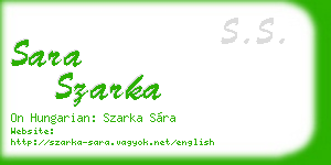 sara szarka business card
